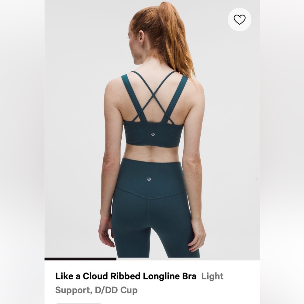 Lululemon Like A Cloud Ribbed Longline Bra D/DD❤️❤️
Indochine Blue